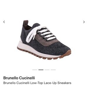 Brunello Cucinelli Charcoal and Brown Metallic Sneakers - Size 40